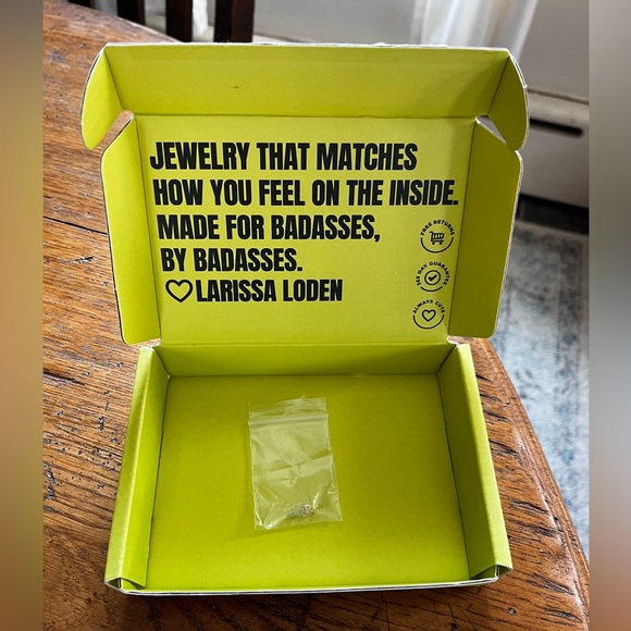 Larissa Loden Shit Script Stud, 14k Gold - Picture 3 of 5